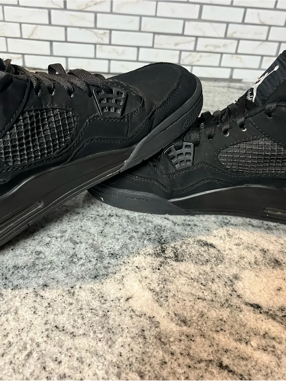 Nike Air Jordan 4 Retro Black Cat Triple Black Basketball Shoes Men's Size 8